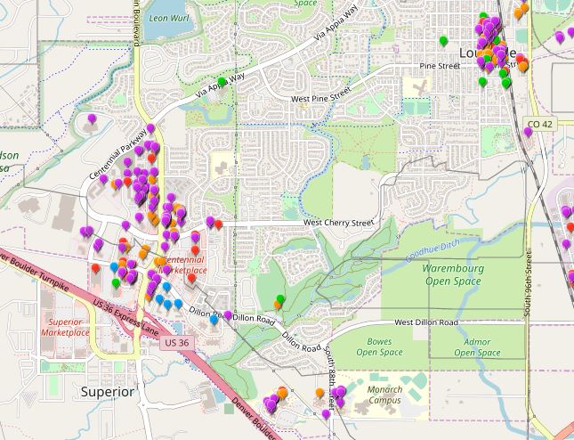 Map Of Louisville Colorado Louisville Business Map | City of Louisville, CO