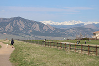 Mountain vista from grassland open space