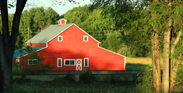 Red Barn At Sunset