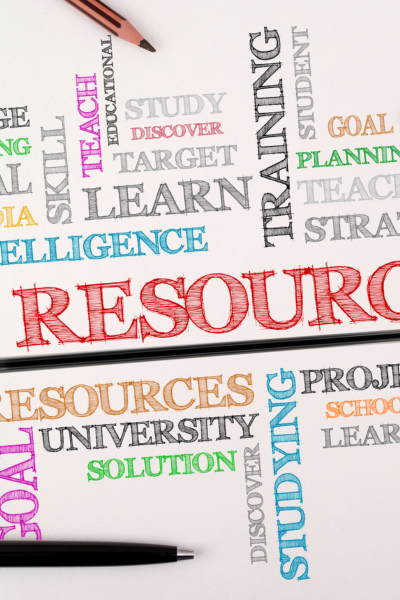 graphic word bubble "resources"