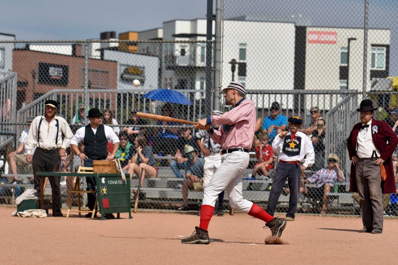 Baseball batter swings