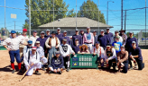 Vintage Baseball Team Stands Around Score Board