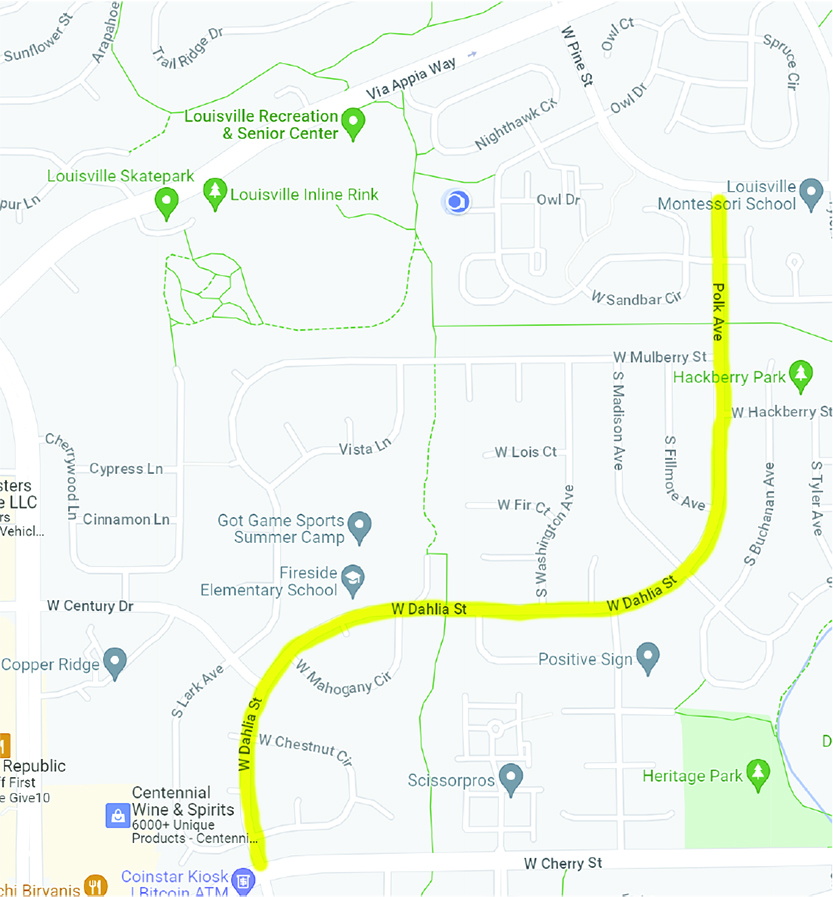 map of louisville colorado