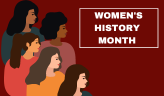 Womens History Month text, image of five women