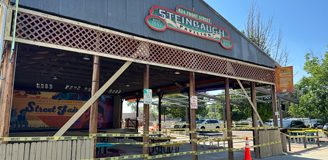 Photo of Steinbaugh Pavilion with closure tape