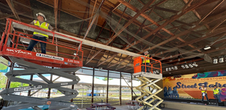 Thumbnail of photo of Steinbaugh Pavilion under repair