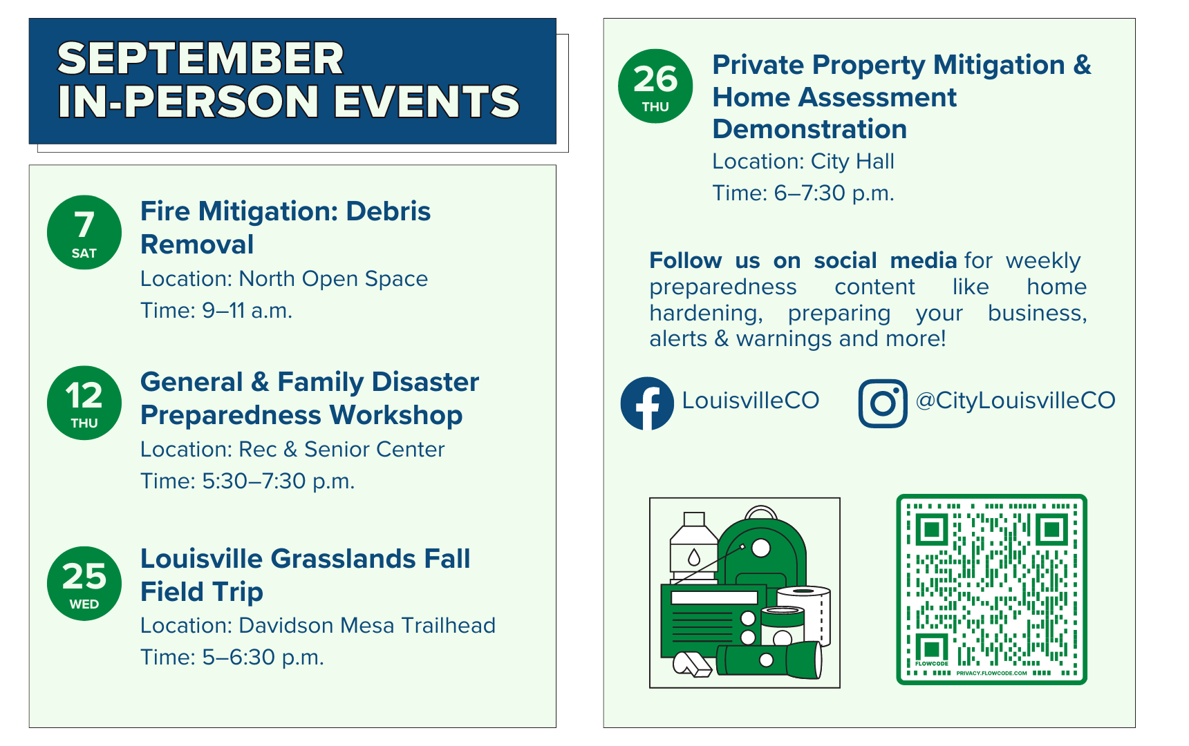 disaster prep month events only